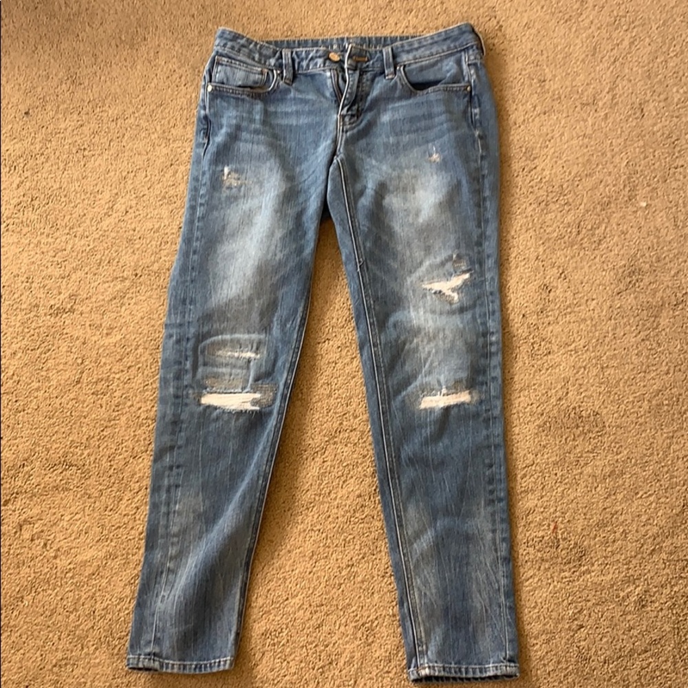 White house black market girlfriend ripped jeans